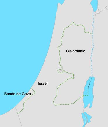 La Cisjordanie et Gaza sont séparés par le territoire israélien. La Cisjordanie et Gaza sont séparés par le territoire israélien.