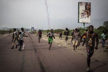 Des partisans de Martin Fayulu lors d'une manifestation à Kinshasa le mois dernier Des partisans de Martin Fayulu lors d'une manifestation à Kinshasa le mois dernier