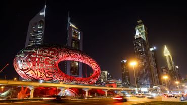 Dubai au couleurs de sa première mission interplanétaire. "Al-Amal" est le nom arabe pour "Espérance" (Hope en anglais) Dubai au couleurs de sa première mission interplanétaire. "Al-Amal" est le nom arabe pour "Espérance" (Hope en anglais)