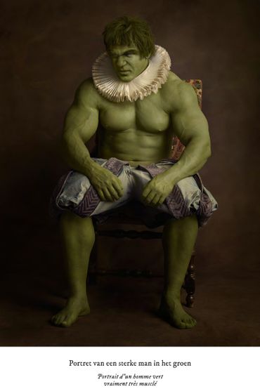 Portrait d'un homme vert vraiment très musclé Portrait d'un homme vert vraiment très musclé