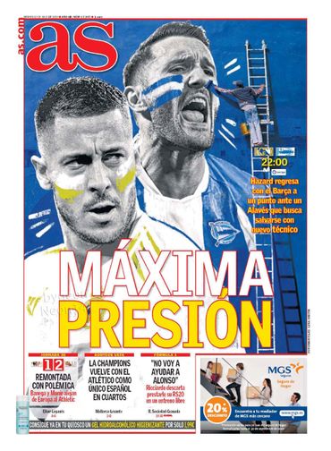 Le retour de Hazard fait la une des quotidiens en Espagne Le retour de Hazard fait la une des quotidiens en Espagne