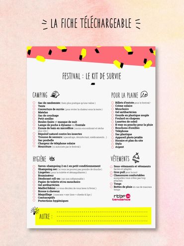 Voici La Checklist De Ce Qu Il Faut Emporter Pendant Les Festivals De L été