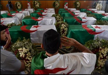 Les dépouilles des 24 résistants ont été enterrées aujourd’hui même, lors d’une cérémonie d’hommage dans le "carré des Martyrs" au cimetière d'El Alia à Alger. Les dépouilles des 24 résistants ont été enterrées aujourd’hui même, lors d’une cérémonie d’hommage dans le "carré des Martyrs" au cimetière d'El Alia à Alger.