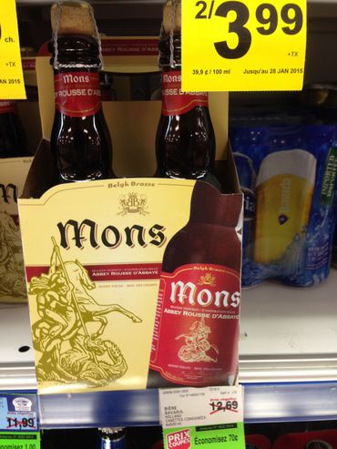 La bière "Mons", vendue au Québec La bière "Mons", vendue au Québec