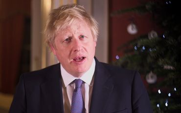 Le Premier ministre britannique Boris Johnson lors de son discours de vœux à Londres le 23 décembre 2019 Le Premier ministre britannique Boris Johnson lors de son discours de vœux à Londres le 23 décembre 2019
