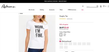 Voici la page web de Reitmans, sur laquelle on découvre le t-shirt « Mom I’m fine ». Des dizaines de milliers de t-shirts mais aussi de sacs et d’étuis de lunettes ont été commercialisés ou distribués sur le sol canadien. Voici la page web de Reitmans, sur laquelle on découvre le t-shirt « Mom I’m fine ». Des dizaines de milliers de t-shirts mais aussi de sacs et d’étuis de lunettes ont été commercialisés ou distribués sur le sol canadien.