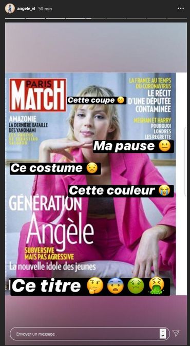 Angèle dénonce la couverture sexiste que Paris Match lui a consacrée Angèle dénonce la couverture sexiste que Paris Match lui a consacrée