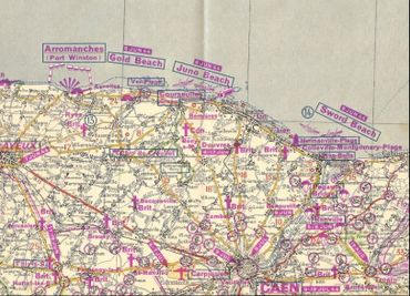 Carte Michelin de la Bataille de Normandie. La carte d'époque a été rééditée, avec des indications actuelles sur les lieux touristiques et de mémoire. Carte Michelin de la Bataille de Normandie. La carte d'époque a été rééditée, avec des indications actuelles sur les lieux touristiques et de mémoire.