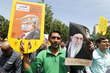Manifestation anti-Trump à Téhéran, en mai 2018 Manifestation anti-Trump à Téhéran, en mai 2018
