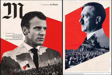 Couverture de "M Le magazine du Monde" à gauche, photo-montage de Lincoln Agnew pour Harper's à droite. Couverture de "M Le magazine du Monde" à gauche, photo-montage de Lincoln Agnew pour Harper's à droite.