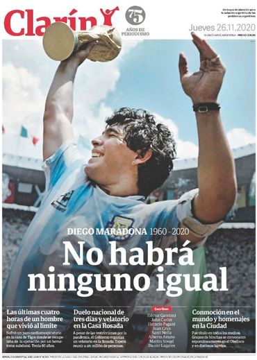 L'hommage des journaux à Diego Armando Maradona : revue de presse des plus belles unes L'hommage des journaux à Diego Armando Maradona : revue de presse des plus belles unes