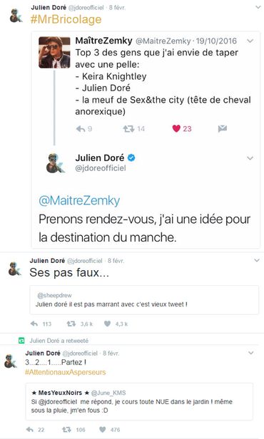 Julien Doré déchaîné sur Twitter: quelques-unes de ses meilleures répliques Julien Doré déchaîné sur Twitter: quelques-unes de ses meilleures répliques
