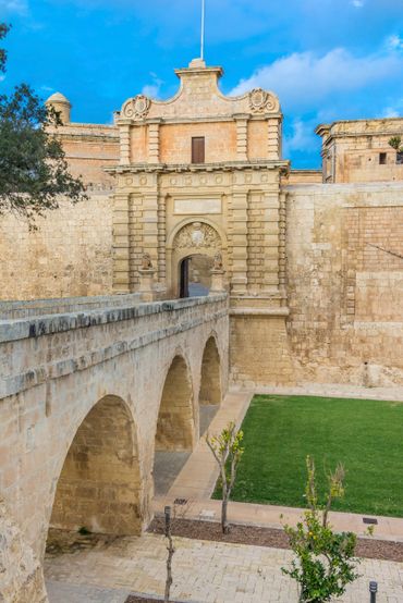 La porte d'entrée de Mdina à Malte La porte d'entrée de Mdina à Malte