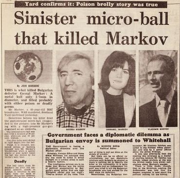 Article de presse faisant le point sur ce qui est arrivé à Georgi Markov Article de presse faisant le point sur ce qui est arrivé à Georgi Markov