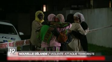 Image extraite du sujet diffusé au JT le soir du double attentat à Christchurch Image extraite du sujet diffusé au JT le soir du double attentat à Christchurch