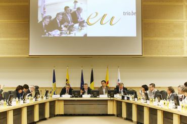 Réunion au Palais d'Egmont dans le cadre de la présidence belge de l'Union européenne en 2010 Réunion au Palais d'Egmont dans le cadre de la présidence belge de l'Union européenne en 2010
