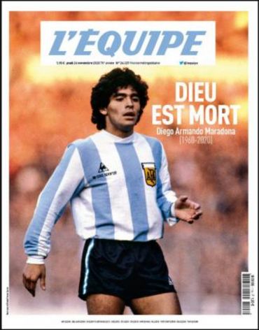 L'hommage des journaux à Diego Armando Maradona : revue de presse des plus belles unes L'hommage des journaux à Diego Armando Maradona : revue de presse des plus belles unes