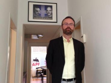 Hervé Van Laethem (fondateur de Nation) dans les locaux de l'APL Hervé Van Laethem (fondateur de Nation) dans les locaux de l'APL
