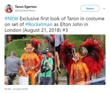Capture d'écran du tweet de Taron Egerton Capture d'écran du tweet de Taron Egerton