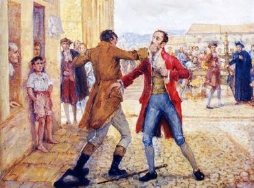 La Reyerta entre Santamaria et Llorente sur la future Plaza Bolivar La Reyerta entre Santamaria et Llorente sur la future Plaza Bolivar