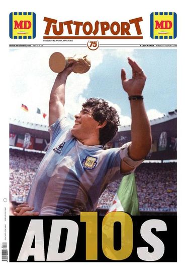 L'hommage des journaux à Diego Armando Maradona : revue de presse des plus belles unes L'hommage des journaux à Diego Armando Maradona : revue de presse des plus belles unes