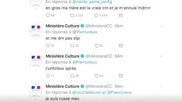 Le compte Twitter du ministère de la Culture français "usurpé" pendant la nuit Le compte Twitter du ministère de la Culture français "usurpé" pendant la nuit