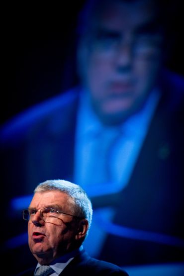 Thomas Bach, le président du CIO, au sommet de Gold Coast ce 07 mai Thomas Bach, le président du CIO, au sommet de Gold Coast ce 07 mai