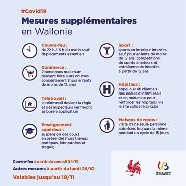 Qu'est-ce qui est interdit et autorisé en Wallonie et à Bruxelles ? Voici un résumé pour mieux s'y retrouver Qu'est-ce qui est interdit et autorisé en Wallonie et à Bruxelles ? Voici un résumé pour mieux s'y retrouver