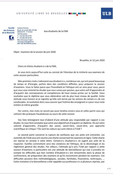 Un courrier de recadrage envoyé aux étudiants Un courrier de recadrage envoyé aux étudiants
