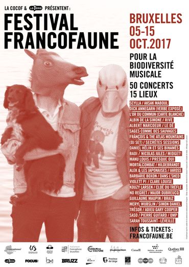 FrancoFaune programme 50 "espèces musicales en voie d'apparition" du 5 au 15 octobre FrancoFaune programme 50 "espèces musicales en voie d'apparition" du 5 au 15 octobre