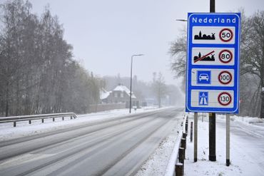 Image de la frontière néerlandaise au nord du Limbourg, ce 7 février 2021 Image de la frontière néerlandaise au nord du Limbourg, ce 7 février 2021