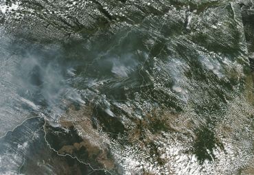 Les fumées des incendies en Amazonie photographiée par un satellite de la Nasa Les fumées des incendies en Amazonie photographiée par un satellite de la Nasa