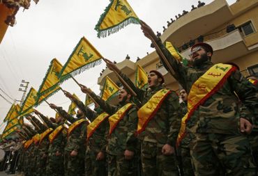 Des combattants du mouvement chiite libanais Hezbollah Des combattants du mouvement chiite libanais Hezbollah