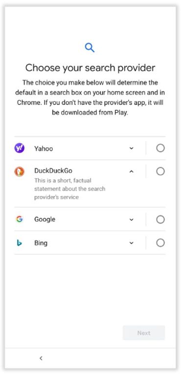 Smartphones Android : Bientôt des moteurs de recherche alternatifs à Google Smartphones Android : Bientôt des moteurs de recherche alternatifs à Google