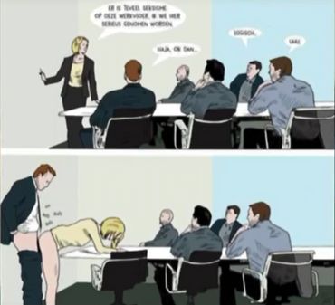 Exemple de posts sexistes retrouvés par le documentaire de la VRT dans les groupes Facebook secrets de Schild & Vrienden Exemple de posts sexistes retrouvés par le documentaire de la VRT dans les groupes Facebook secrets de Schild & Vrienden