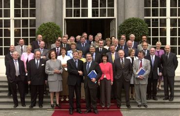 Photo prise lors de la présidence belge de l'Union européenne en 2001. Photo prise lors de la présidence belge de l'Union européenne en 2001.