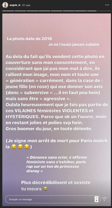 Angèle dénonce la couverture sexiste que Paris Match lui a consacrée Angèle dénonce la couverture sexiste que Paris Match lui a consacrée