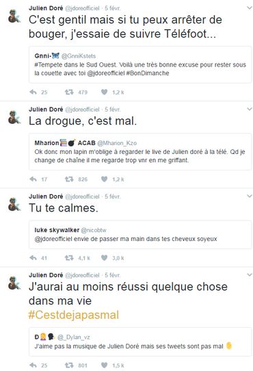 Julien Doré déchaîné sur Twitter: quelques-unes de ses meilleures répliques Julien Doré déchaîné sur Twitter: quelques-unes de ses meilleures répliques