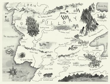 Roland Chambers’s map for Lev Grossman’s fantasy novel ‘The Magicians’ (2009). Roland Chambers’s map for Lev Grossman’s fantasy novel ‘The Magicians’ (2009).