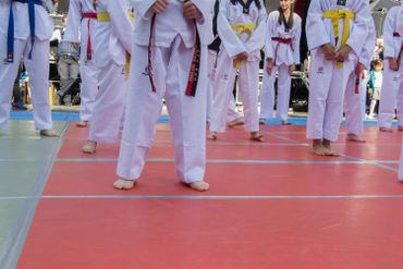 Le taekwondo est le sport national de la Corée du Sud; son nom signifie "la voie du pied et du poing" Le taekwondo est le sport national de la Corée du Sud; son nom signifie "la voie du pied et du poing"
