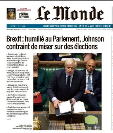 Défaite de Boris Johnson? Dans la presse anglaise, on parle d'un geste "hypocrite" de la "poule mouillée" Corbyn Défaite de Boris Johnson? Dans la presse anglaise, on parle d'un geste "hypocrite" de la "poule mouillée" Corbyn