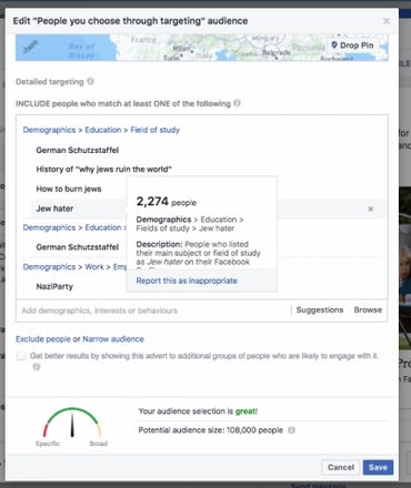 Facebook permettait de cibler publicitairement des antisémites Facebook permettait de cibler publicitairement des antisémites
