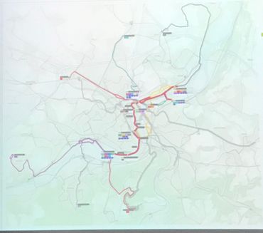 En jaune, l'actuel 4: la boucle, c'est fini, mais il va traverser le quartier Saint-Léonard
En jaune, l'actuel 4: la boucle, c'est fini, mais il va traverser le quartier Saint-Léonard