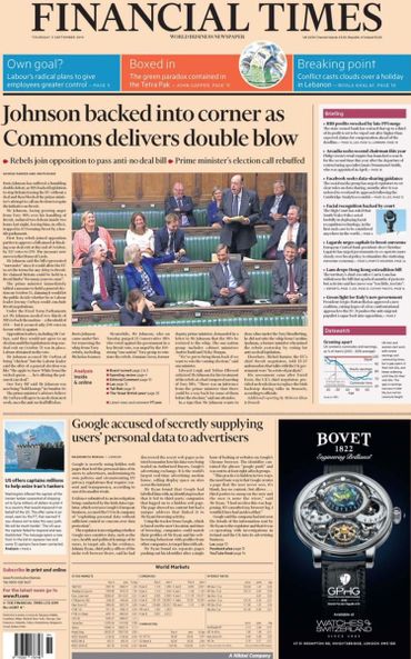 Défaite de Boris Johnson? Dans la presse anglaise, on parle d'un geste "hypocrite" de la "poule mouillée" Corbyn Défaite de Boris Johnson? Dans la presse anglaise, on parle d'un geste "hypocrite" de la "poule mouillée" Corbyn