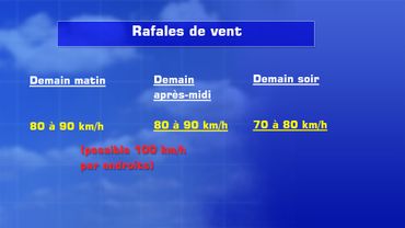 Des rafales de vent de 80 à 100km/h par endroits sont prévues ce dimanche. Des rafales de vent de 80 à 100km/h par endroits sont prévues ce dimanche.