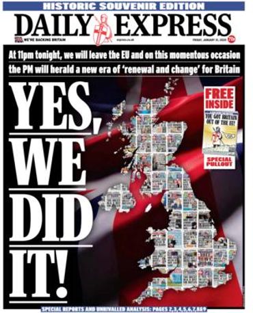 "Our time has come": que dit la presse britannique en ce "Brexit day" ? "Our time has come": que dit la presse britannique en ce "Brexit day" ?