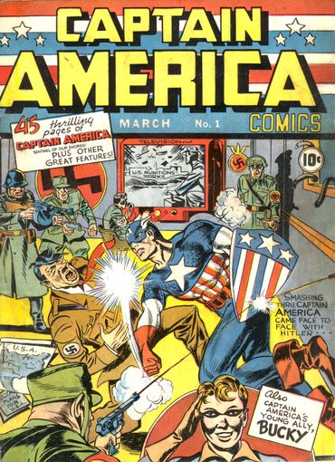 Captain America, en 1939, s'en prend à Hitler Captain America, en 1939, s'en prend à Hitler