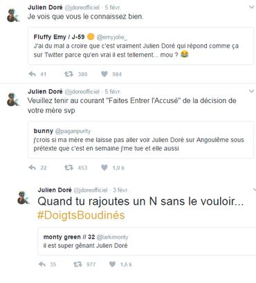 Julien Doré déchaîné sur Twitter: quelques-unes de ses meilleures répliques Julien Doré déchaîné sur Twitter: quelques-unes de ses meilleures répliques