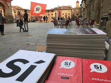 Des tracts pour l'indépendance de la Catalogne, dans la ville de Vic Des tracts pour l'indépendance de la Catalogne, dans la ville de Vic