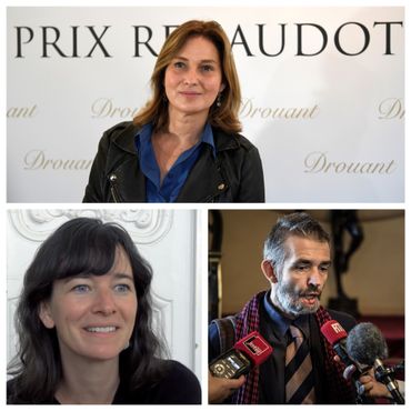 En haut: Olivia de Lamberterie. En bas, à gauche, Valérie Manteau et, à droite, Philippe Lançon. En haut: Olivia de Lamberterie. En bas, à gauche, Valérie Manteau et, à droite, Philippe Lançon.